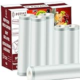 POTANE 6 Pack 11'x20'(3Rolls) and 8'x20' (3Rolls)Thickened Vacuum Sealer Bags , Smell-Proof, Puncture Prevention, Heavy duty for POTANE, Food Saver, Seal a Meal, Weston. Commercial Grade, BPA Free, Great for Vacuum storage,Meal Prep or Sous Vide