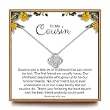 Ieftop Cousin Gifts, 14K White Gold Plated Love Knot Necklace Cousin Gifts for Women Cousin Birthday Gifts Cousin Necklaces Best Cousin Gifts