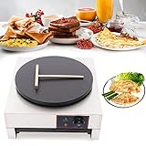 PIAOCAIYIN Crepe Maker, 110V Non-Stick Electric Crepe Pan, Commercial Crepe Maker Griddle Machine, Pancake Maker Machine, Stainless Steel Breakfast Maker for Kitchen Snack