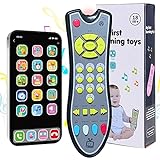 Baby Phone Remote Control Toy: Baby Cell Phone Toy Baby Remote Fake Phones Toy TV Remote Control for Baby Smartphone for Kids - Kids Phone and TV Remote Control Bundle with Music for Toddlers 1-3