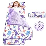 Nap Mat- Toddler Nap Mat with Pillow & Fleece Blanket- 55''*23''*2'' Nap Mat for Toddlers- Nap Mats for Preschool, Daycare
