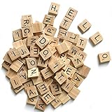 QMET 500 Wood Letter Tiles,Scrabble Letters for Crafts - DIY Wood Gift Decoration - Making Alphabet Coasters and Scrabble Crossword Game