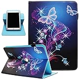 Universal 8 Inch Tablet Case, Universal 7 Inch Tablet Case, Rotating Tablet Case Cover for 7 8 Inch Android Tablet, Dluggs 360 Degree Rotating Stand Case for 7.0-8.5 Inch Tablet, Shiny Butterfly