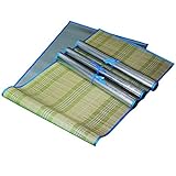 Beach Classic’s Straw Beach Mat (24 x 72 Inch) with Silver Metallic Foil - Quick-Drying, Rollable Outdoor Mats for Summer, Camping, Yoga, Picnic, Sunbathing - Portable, Water-Repellant - Pack of 4