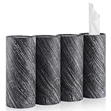 SINGARO Car Tissue Holder, 4 Pack Car Cup Holder Facial Tissues with Kleenex Travel Tissue Bag, Quick and Convenient Flower Combination Car Tissue Box(4 Canisters/203 Tissues) Gray