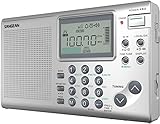 Sangean ATS-405 FM-Stereo/AM/Short Wave World Band Receiver, Silver