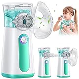 Portable Nebulizer Machine for Kids and Adults - Asthma Handheld Nebulizador, Ultrasonic Mesh Nebulizer Personal Steam Inhaler for Home Travel, Rechargeable Portatil Baby Nebulizers with 3 Cover