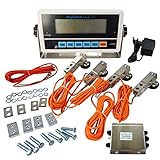 PEC Tools Digital Indicator Kit for Floor Scale for Warehouse and Animal Weighing - 5,000 Lbs. Capacity Load Cells, Mounting Plates, and Summing Card- 18' x 18'