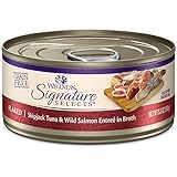 Wellness CORE Signature Selects Grain Free Canned Cat Food, Flaked Skipjack Tuna & Wild Salmon in Broth, 5.3 Ounces (Pack of 12)