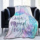 AIDIYANG Mermaid Blanket Cute Mermaid Tail Scales Fuzzy Soft Cozy Warm Sherpa Throw Blanket for Girls Women for Girls Kids 60'X50'