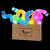 nutty toys Light Up Pop Tubes Sensory Toys - Glow Sticks for Kids, Fine Motor Skills Toddler Toy, Top ADHD & Autism Fidget 2024 Best Preschool Gifts Idea, Unique Boy & Girl Valentines Day Presents