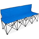 Crown Sporting Goods 6-Foot Portable Folding 4 Seat Bench with Seat Backs & Carry Bag – Great Team Bench for Soccer & Football Sidelines, Tailgating, Camping & Events
