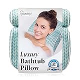 Lady McBath Bath Pillow - Luxury Bath Pillows for Tub Neck and Back Support - Powerful Suction Cups, Machine Washable Bathtub Accessory for Relaxation (Turquoise)