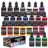 rhinowisdom Airbrush Paint - 24 Colors Airbrush Paint Set 1fl oz, Opaque & Brilliant Colors, Leather & Shoe Acrylic Air brush Paint Kit Ready to Spray Water Based for Artists Beginners Hobbyist…