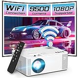 TMY Mini WiFi Projector, 1080P HD Portable Projector with 9500 Lumen, Outdoor Movie Projector for Smartphone, Compatible with iOS/Android/PC/TV Stick/PS5/HDMI/AV/USB/TF