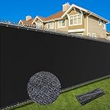 Patiobay 6X50FT Privacy Screen Fence, Heavy Duty Fencing Shade Cover, 170GSM 90% Blockage Mesh Shade Net for Wall Garden Yard Backyard (6 ft X 50 ft, Black)