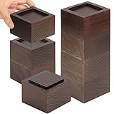FASONLA Bed Risers (Set of 8) Furniture Risers Lifts Height 2', Oak Solid Wooden Risers for Bed, Furniture, Table, Sofa, Chair Risers with Non-Slip Recessed Hole (8pcs-2' Hight-Walnut Color)