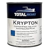TotalBoat Krypton Copper Free Antifouling – Marine Ablative Boat Bottom Paint | for Fiberglass, Wood, Aluminum & Steel Boats | Ideal for Outdrives & Trim Tabs (Blue, Quart)