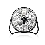 Tech Drive High Velocity Floor Fan, 20 inch Heavy Duty Metal Industrial Fans,3 Powerful Speed,360° Adjustable Tilting and All Metal Construction, Black