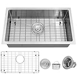 MILOSEN Undermount Kitchen Sink 25×15 inch, Stainless Steel RV Bar Sink, Single Bowl Kitchen Sinks, 7 Inch Depth Kitchen Sink for RV