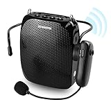 ZOWEETEK Voice Amplifier with UHF Wireless Microphone Headset, 10W 1800mAh Portable Rechargeable PA system Speaker for Multiple Locations such as Classroom, Meetings, Promotions and Outdoors