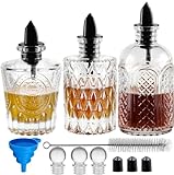 Syrup Bottle Set of 3 - Syrup Dispenser with Leak-Proof Lids Pour Spout Ideal for Coffee Syrups,Honey,Condiments,Olive Oil