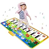 Piano Mat - 53' x 23' Musical Mat 8 Animals Sounds Dance Mat for Kids Touch Play Dancing Mat Toy Gifts for 1 2 3 4 5 6 Year Old Girls Boys