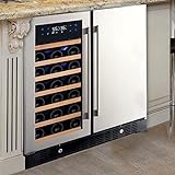 N'FINITY PRO HDX by Wine Enthusiast Wine & Beverage Center – Holds 90 Cans & 35 Wine Bottles – Freestanding or Built-In Wine Refrigerator
