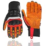 Cestus DM Hybrid, Demolition Gloves, Impact Work Gloves, Polycarbonate Knuckle, Kevlar-Stitched (Large)