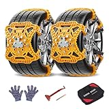 Snow Chains for Car 6 Pack, Emergency Anti Slip Chains for SUV/Trucks/ATV, Adjustable Universal Winter Security Chains for Ice Snow Mud Sand, Easy Installation, Tires Width 6.5-10.8'/165-275mm