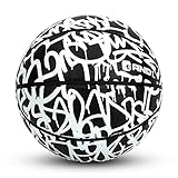 AND1 Chaos Rubber Basketball: Game Ready, Office Regulation Size (29.5”) Streetball, Made for Indoor/Outdoor Basketball Games- Graffiti Series (Black/White)