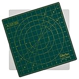 The Quilted Bear Rotating Cutting Mat 12' x 12' - Square Self Healing 360° Rotating Craft Cutting Mat with Innovative Locking Mechanism for Quilting & Sewing Your Choice of Colours Available! (Green)…