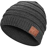 Bluetooth Beanie Hat,Gifts for Men Women,Unique Tech Christmas Stocking Stuffer Gifts for Teenage Teen Boy Teen Girl Him Her (Dark Gray)