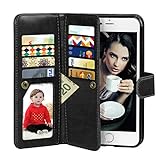 Vofolen 2 in 1 Case for iPhone 6 Case iPhone 6S Case Wallet Folio Flip PU Leather Case Protective Hard Shell Magnetic Detachable Slim Back Cover with Card Holder Slot Wrist Strap for iPhone 6 6S Black