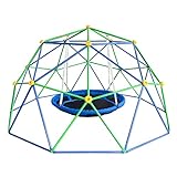 JYGOPLA 10FT Geometric Dome Climber Playground, Climbing Dome Supporting 800LBS with Rust & UV Resistant, Geo Jungle Gym for Kids 3 to 8 Backyard, Much Easier Assembly, Gift for Kids, Blue+Green