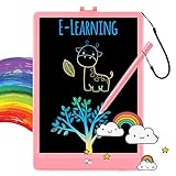 TEKFUN LCD Writing Tablet Doodle Board, 10inch Colorful Drawing Tablet Writing Pad, Girls Gifts Toys for 3 4 5 6 7 Year Old Girls Boys (Pink)