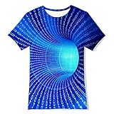 Teen Boys Girls Cool Tshirt Optical Illusion Whirlpool T-Shirts 3D Stereo Graphic Tee Tops Blouse Size 13-14T
