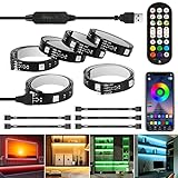 LED Strip Lights 10ft, 6 Pre-cut 1.64ft RGB LED Lights for 43-65 Inch TV, App Control TV LED Backlight with Remote, Music Sync USB Bias Lighting LED Strip Lights for Bedroom PC Monitor Mirror Cabinet