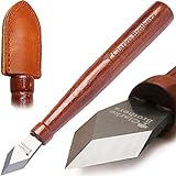 Clarke Brothers Marking Knife and Real Leather sheath – Wood Marking Gauge – Premium Woodworking Tool with High Carbon Steel Blade – Quality with Sharp Blade – Beautiful Wooden Handle