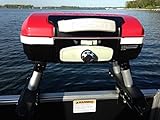 Cuisinart Grill Red Modified for Pontoon Boat with Arnall's Stainless Universal Grill Bracket Set - Great for Closed Fencing