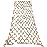 Natural Jute Rope Net - Heavy Duty and Versatile Protection for Outdoor Activities, Indoor Decoration, Plant Growth & More (3ft x 6ft)