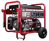 All Power America APGG12000GL 12000 Watt Dual Fuel Portable Generator with Electric Start 12000W Gas/Propane, 50A 120/240V AC Outlet, Black/Red