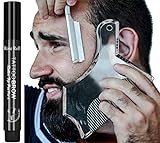 2 PACK Beard Shaper Kit And Barber Pencil - Premium Shaping Tool - 100% Clear | Many Styles - The Ultimate Beard/Hair Lineup - Beard Stencil Guide Template Outliner