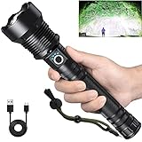 Rechargeable Flashlights 900,000 Lumens, Super Bright LED Flashlight High Lumens with USB Cable, 5 Modes Waterproof Flashlight Powerful Flash Light for Camping Hiking