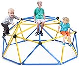 GIKPAL Climbing Dome, Upgraded 6FT Geometric Dome Climber with Climbing Grip for Kids Indoor Outdoor Play Equipment, Supports 600LBS Jungle Gym Playground Backyard Play Centre, Easy Assembly