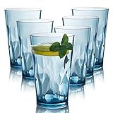 JGIRL unbreakable Plastic Drinking Glasses [Set of 6] Shatterproof Drinking Cups, reusable Drinking Tumblers, Plastic glass cup, Drinking cup, Dishwasher Safe (16 Ounces)