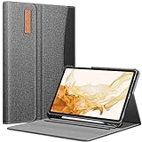 Fintie Case for Samsung Galaxy Tab S8 Plus 2022/S7 FE 2021/S7 Plus 2020 12.4 Inch with S Pen Holder, Multiple Angle Portfolio Cover with Pocket Auto Sleep/Wake, Gray