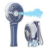 HandFan 2023 Upgraded Portable Misting Fan, 34ml Handheld Personal Mister Fan Rechargeable, Battery Operated Spray Water Mist Fan, Mini Cooling Fans for Makeup, Travel, Outdoors, Disney(Royal Blue)