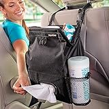 High Road Back Seat Organizer with Waterproof Covered Car Trash Bag, Tissue Box Holder and Side Pockets