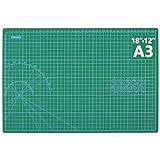 DIYSELF Self Healing Sewing Mat, 18' x 12' Rotary Cutting Mat for Craft, 5-Ply Double Sided Table Protector Cutting Mat for Sewing Fabric Quilting scrapbooking, A3, Green